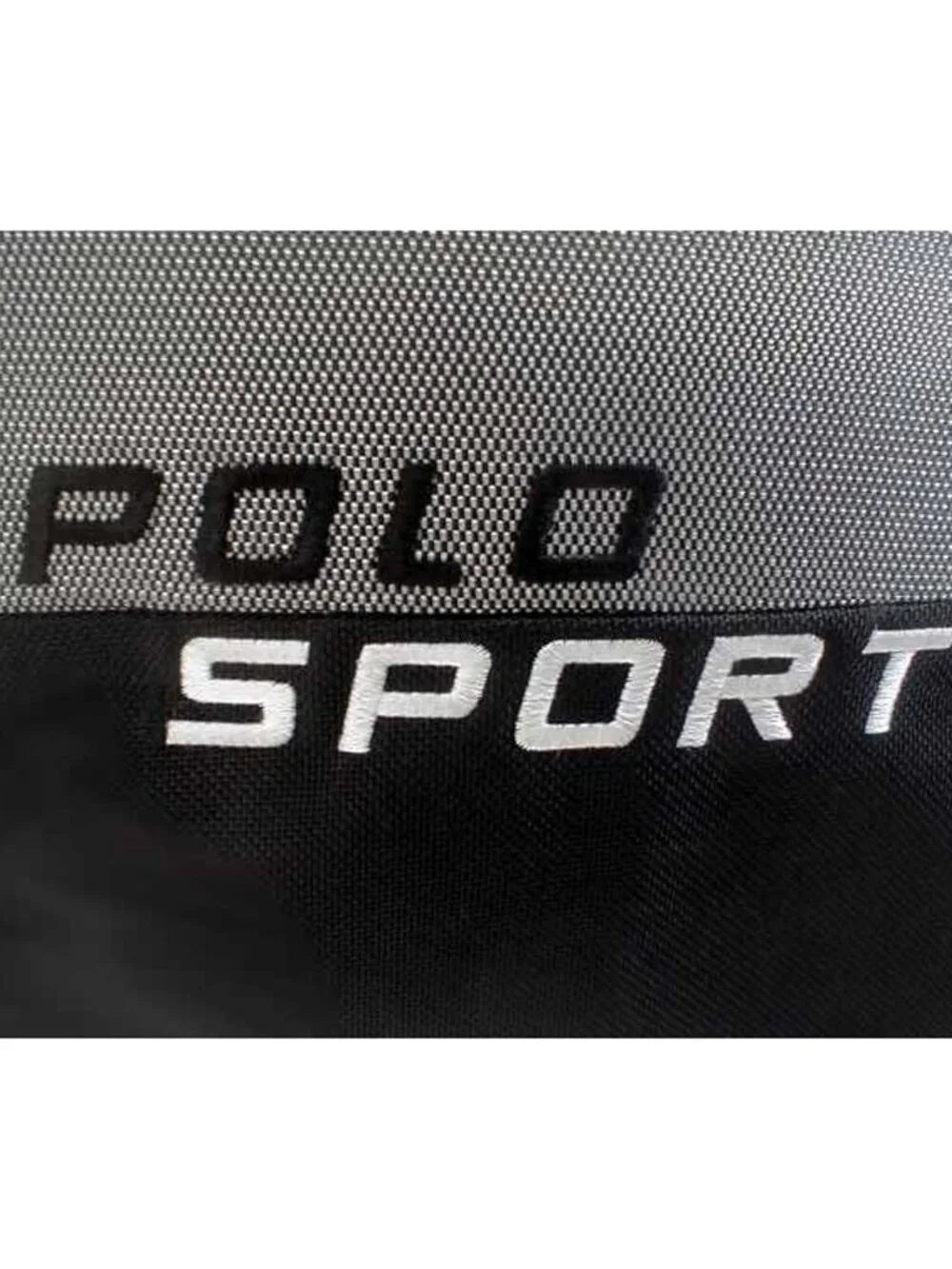 NEW Vintage Polo Sport Ralph Lauren Messenger Bag! Black Silver Huge Polo Sport